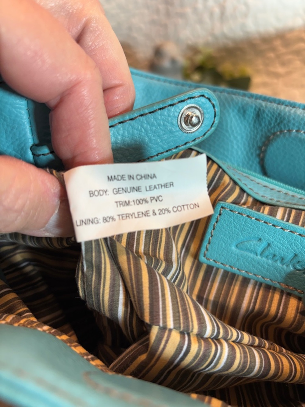Clarks Turquoise Leather Mini Satchel - Picture 9 of 9
